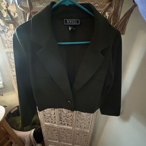 Women's Cropped Green Blazer